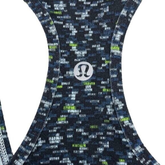 Lululemon Cool Racerback Digi Pixie Caspian Blue Black Womens Size 4 - Picture 7 of 7